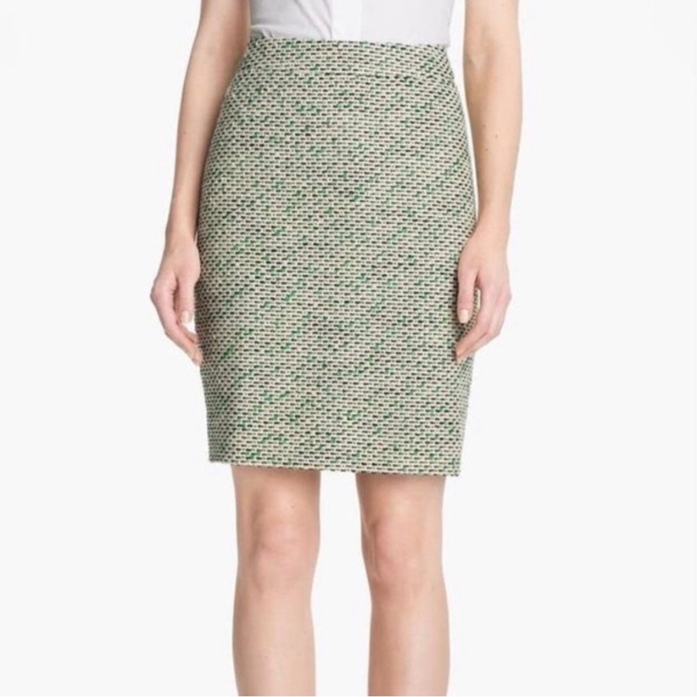 Kate Spade Judy Skirt The Rules All Wrapped Up Tweed Mint Green White Black Sz 6